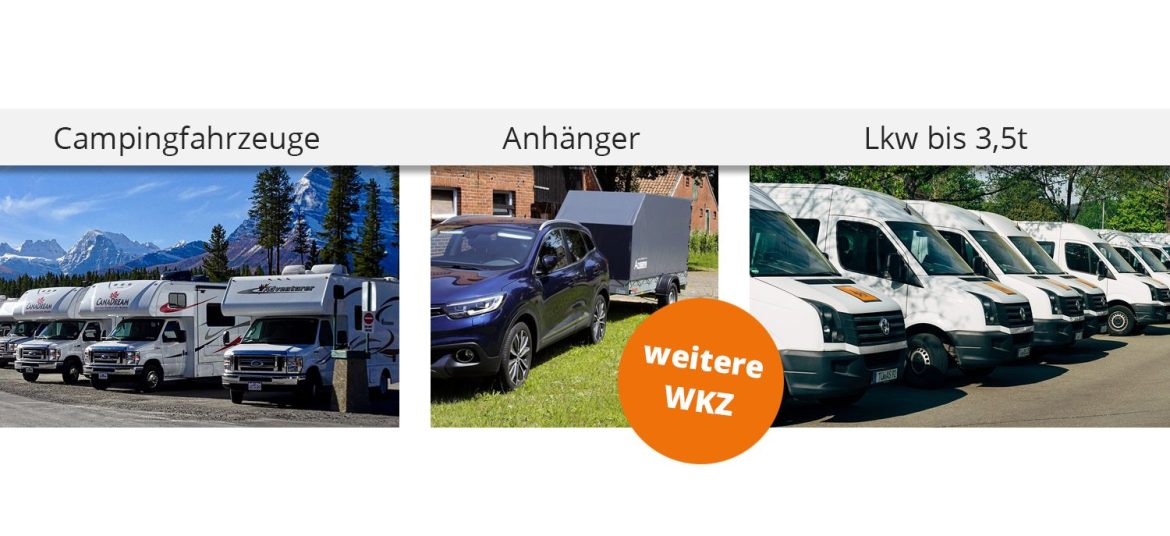 WKZ Lieferwagen, Campingfahrzeuge und Anhänger