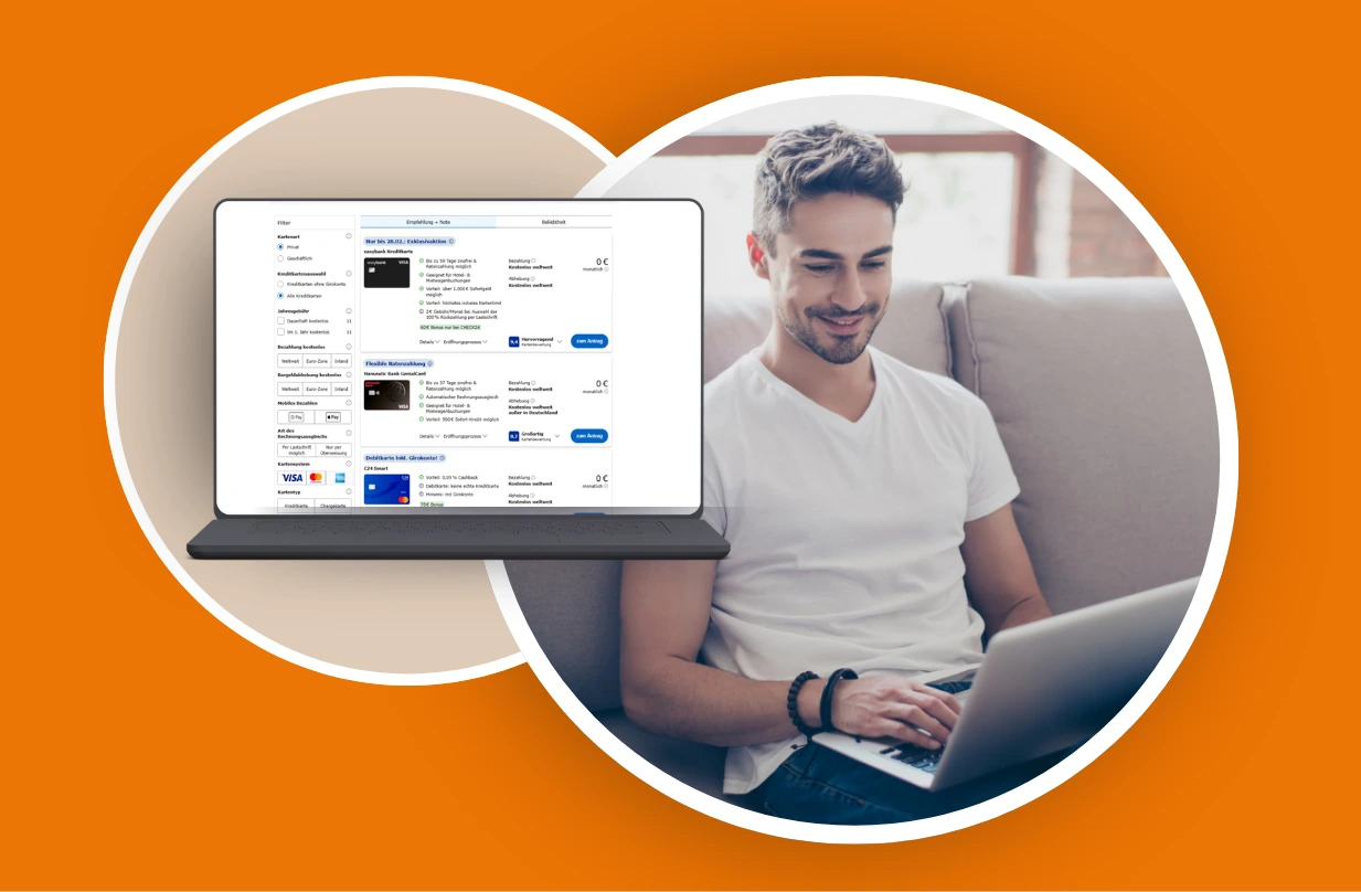 Kreditkarte im Beratungsgespräch mit PROCHECK24