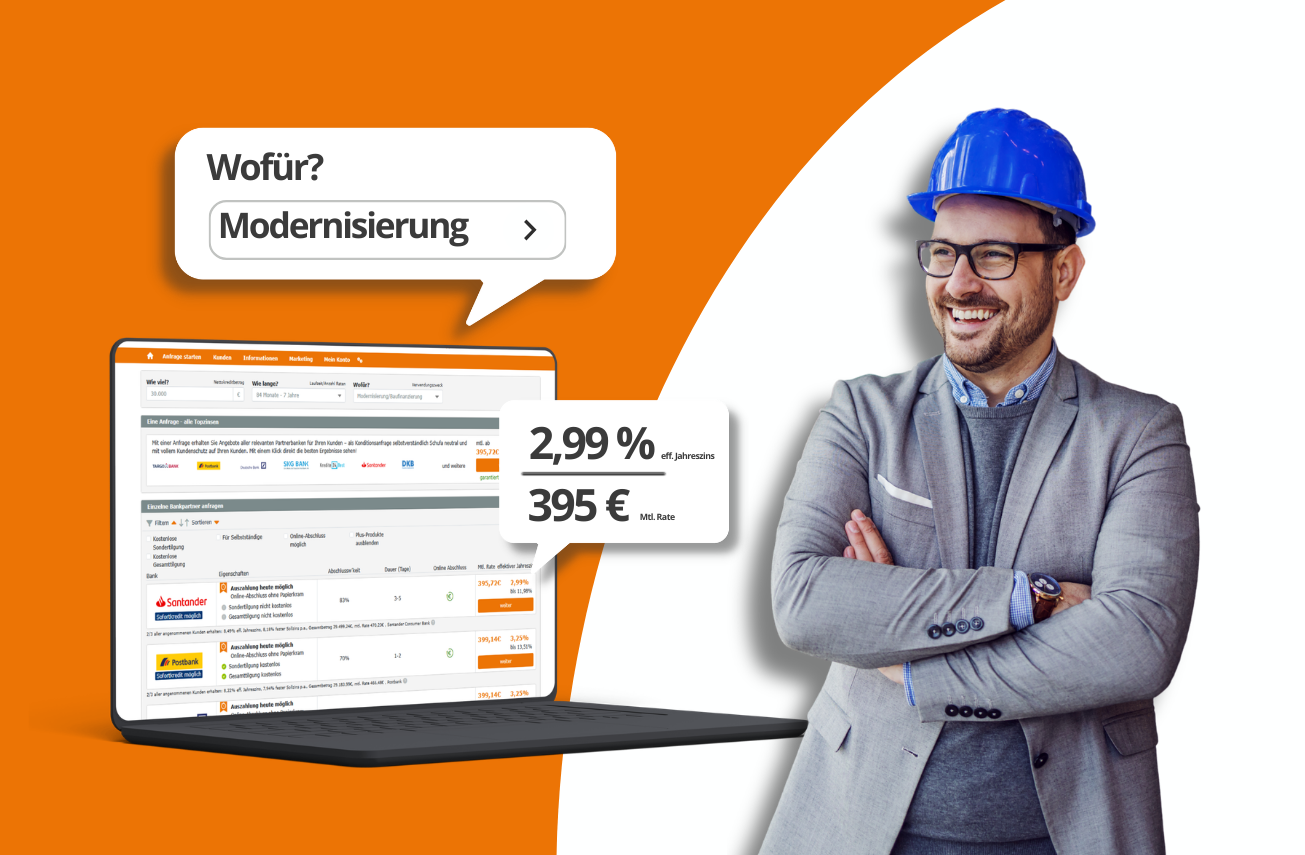 Ratenkredit Partner für Baufinanzierer: PROCHECK24